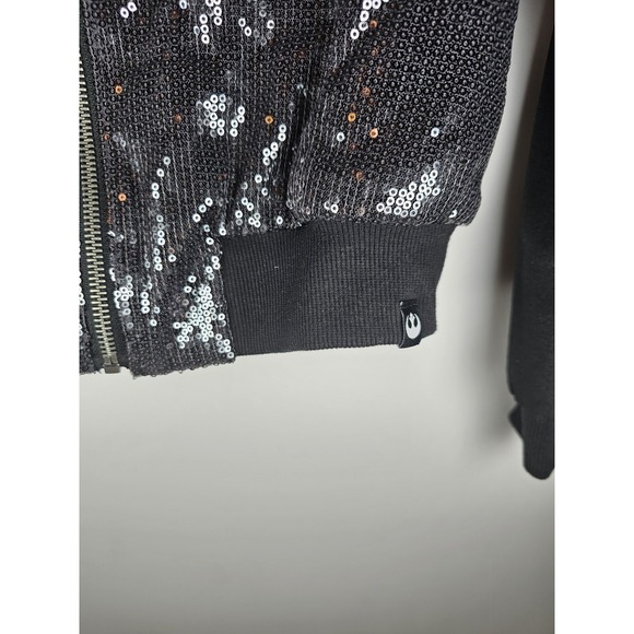 STAR WARS Girls/Jouniors Rogue One Sequin Bomber Jacket - Sz Small - Picture 3 of 7